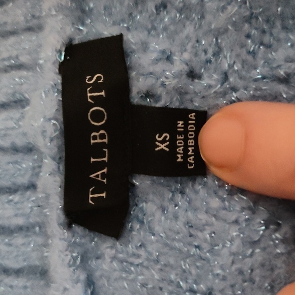 Talbots Knit Sweater blue sparkly size extra small - Picture 5 of 7